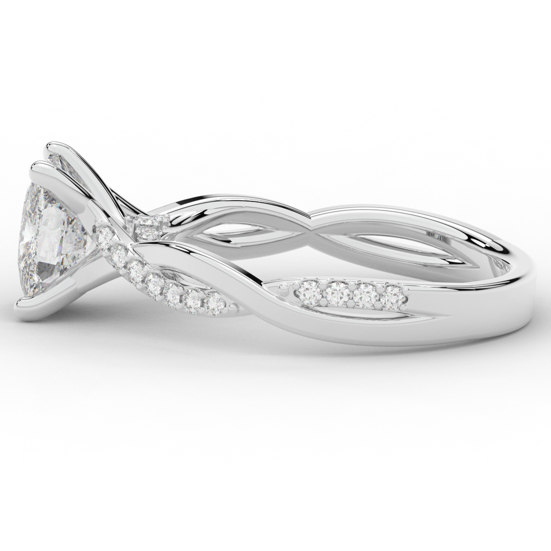 1.70CT.TW CUSHION LAB DIAMOND TWIST BAND ENGAGEMENT RING
