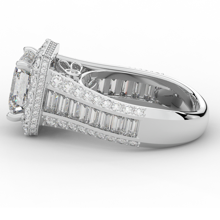 6.10CT.TW ASCHER LAB DIAMOND HALO ENGAGEMENT RING - Nazarelle