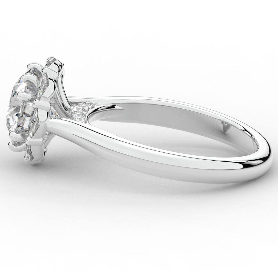 2.40CT.TW ROUND LAB DIAMOND HALO ENGAGEMENT RING - Nazarelle