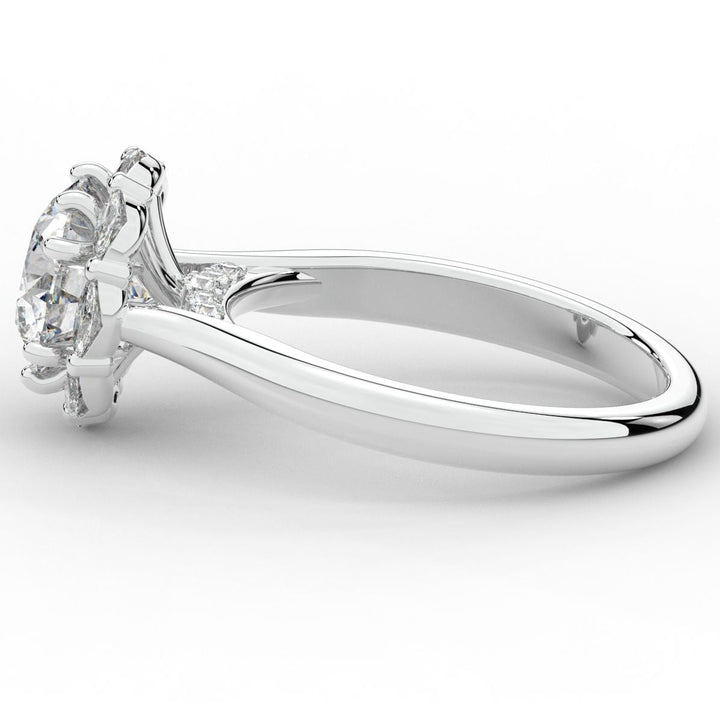 2.40CT.TW ROUND LAB DIAMOND HALO ENGAGEMENT RING - Nazarelle