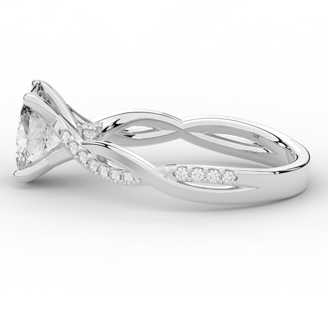 1.70CT.TW OVAL LAB DIAMOND TWIST BAND ENGAGEMENT RING - Nazarelle