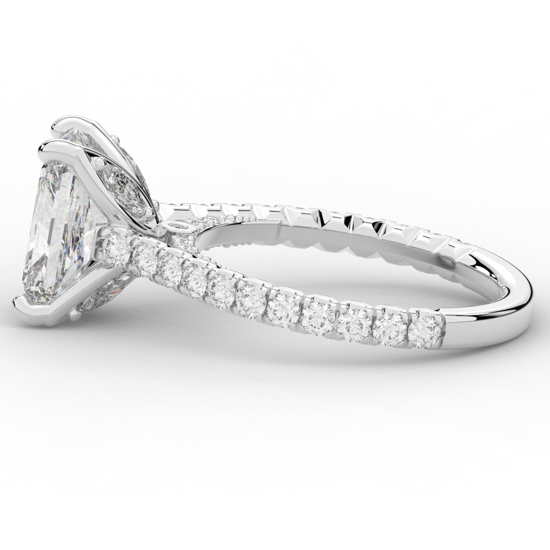 2.70CT.TW RADIANT LAB DIAMOND SOLITAIRE ENGAGEMENT RING - Nazarelle