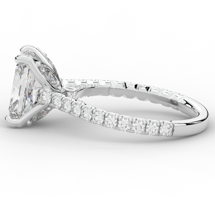 2.70CT.TW RADIANT LAB DIAMOND SOLITAIRE ENGAGEMENT RING - Nazarelle