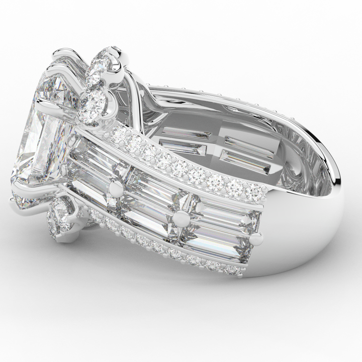 8.25CT.TW RADIANT LAB DIAMOND HALO ENGAGEMENT RING - Nazarelle