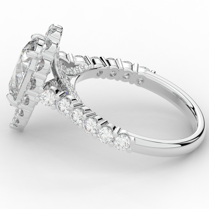 3.10CT.TW PEAR LAB DIAMOND HALO ENGAGEMENT RING - Nazarelle