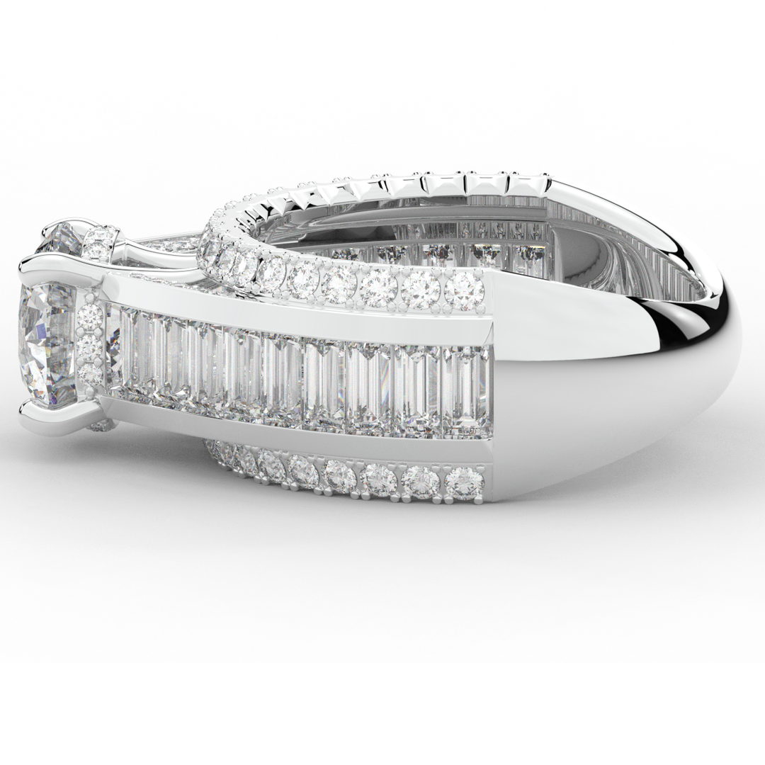 3.15CT.TW ROUND LAB DIAMOND ENGAGEMENT RING - Nazarelle