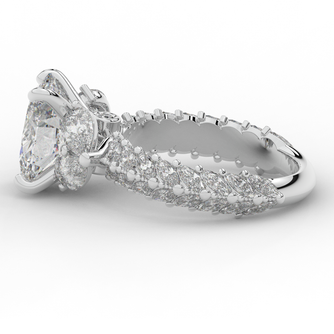 5.25CT.TW OVAL LAB DIAMOND HALO ENGAGEMENT RING - Nazarelle