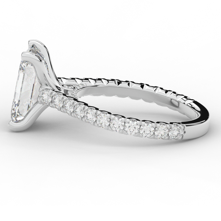 4.25CT.TW EMERALD CUT LAB DIAMOND SOLITAIRE ENGAGEMENT RING - Nazarelle
