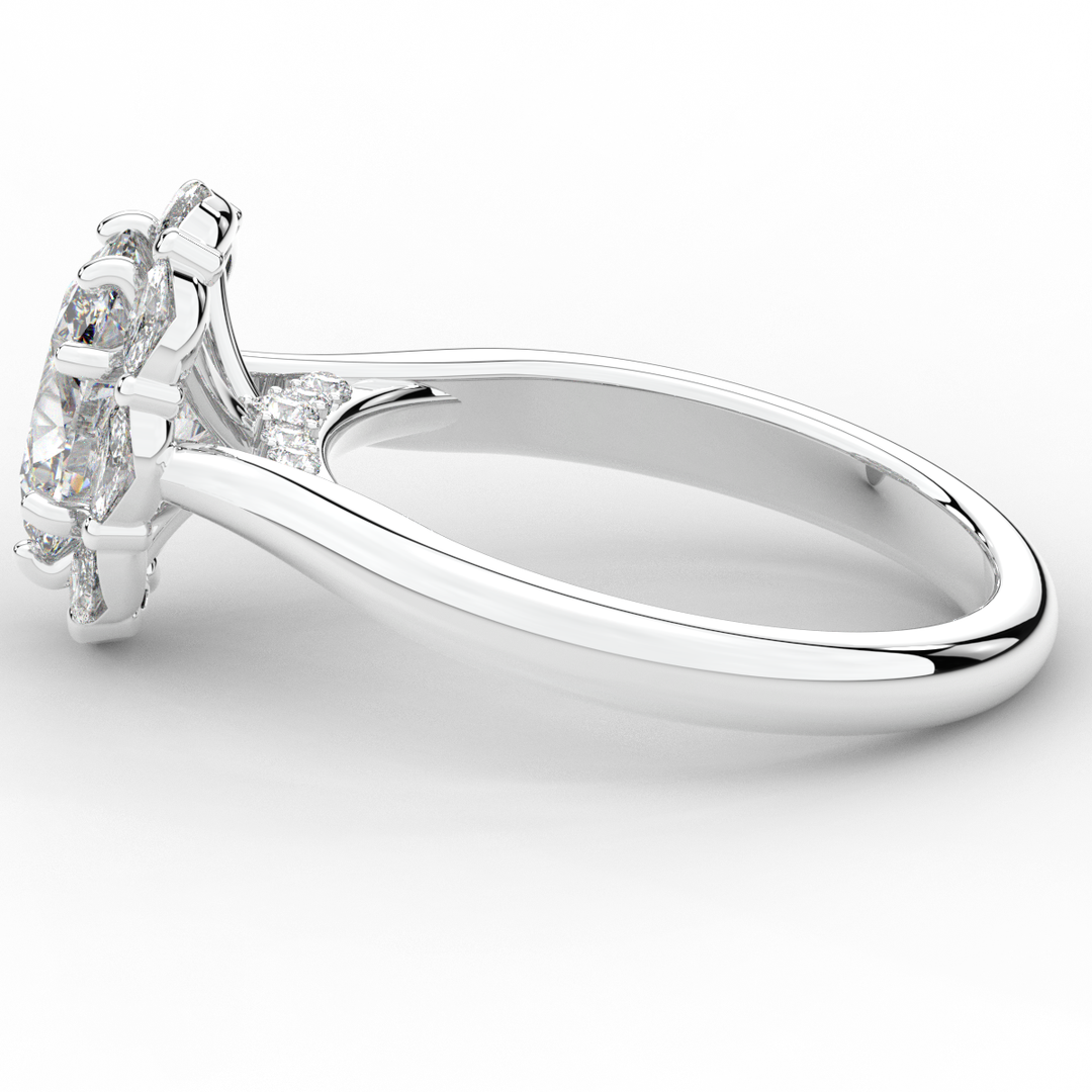 1.90CT.TW OVAL LAB DIAMOND HALO ENGAGEMENT RING - Nazarelle
