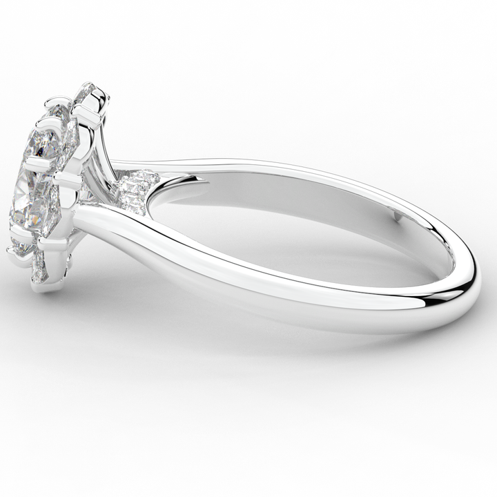 1.90CT.TW OVAL LAB DIAMOND HALO ENGAGEMENT RING - Nazarelle
