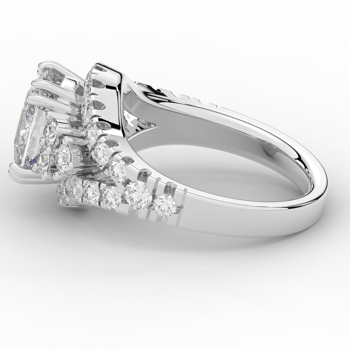 3.10CT.TW CUSHION LAB DIAMOND HALO ENGAGEMENT RING - Nazarelle