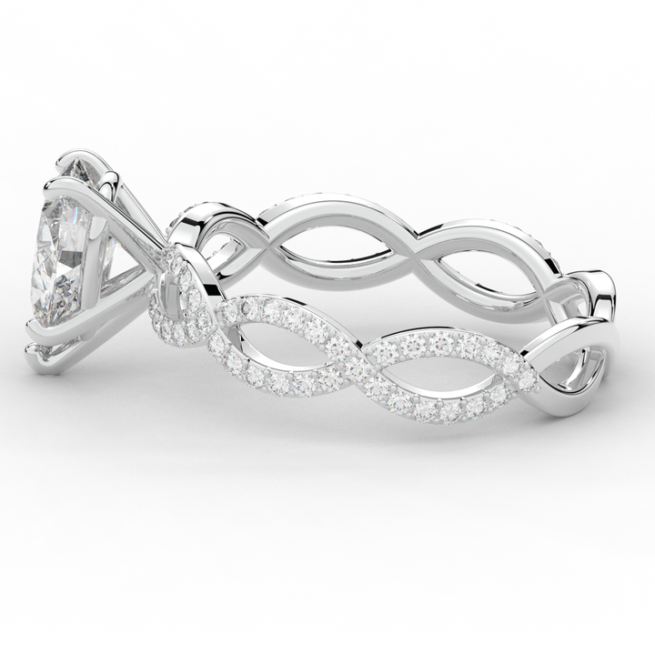 1.30CT.TW PEAR LAB DIAMOND TWIST BAND ENGAGEMENT RING - Nazarelle