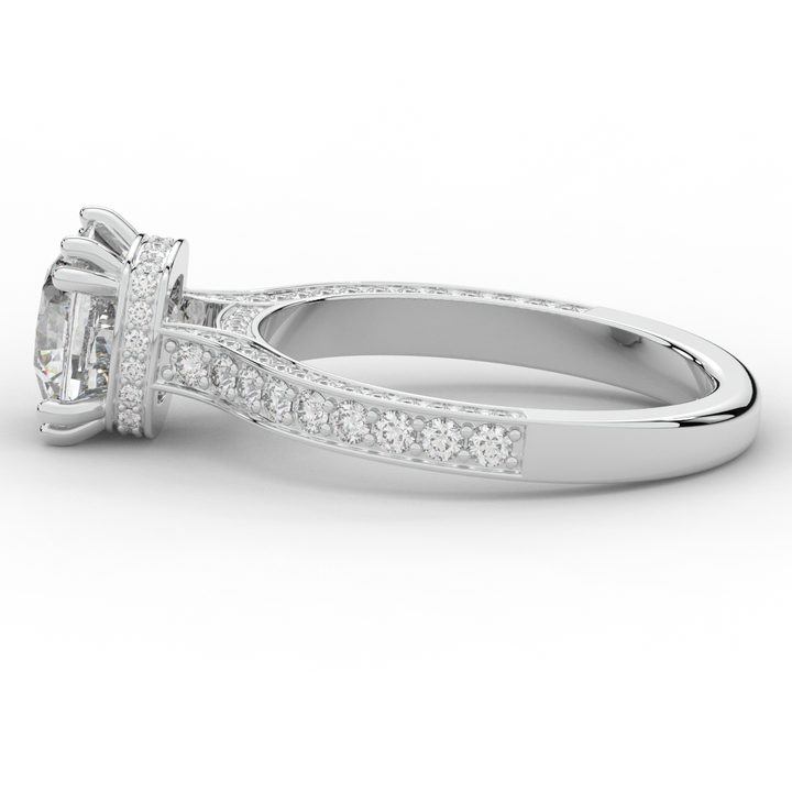 2.60CT.TW CUSHION LAB DIAMOND SOLITAIRE ENGAGEMENT RING - Nazarelle
