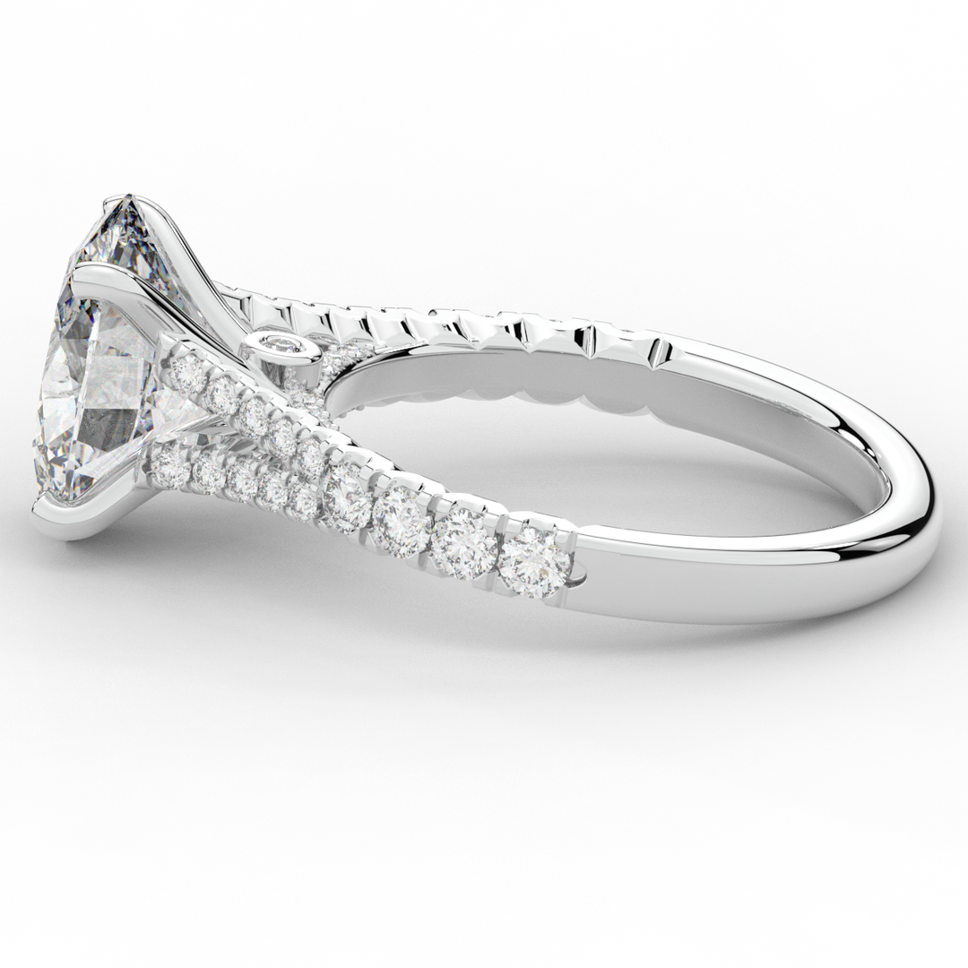 3.45CT.TW OVAL LAB DIAMOND ENGAGEMENT RING - Nazarelle