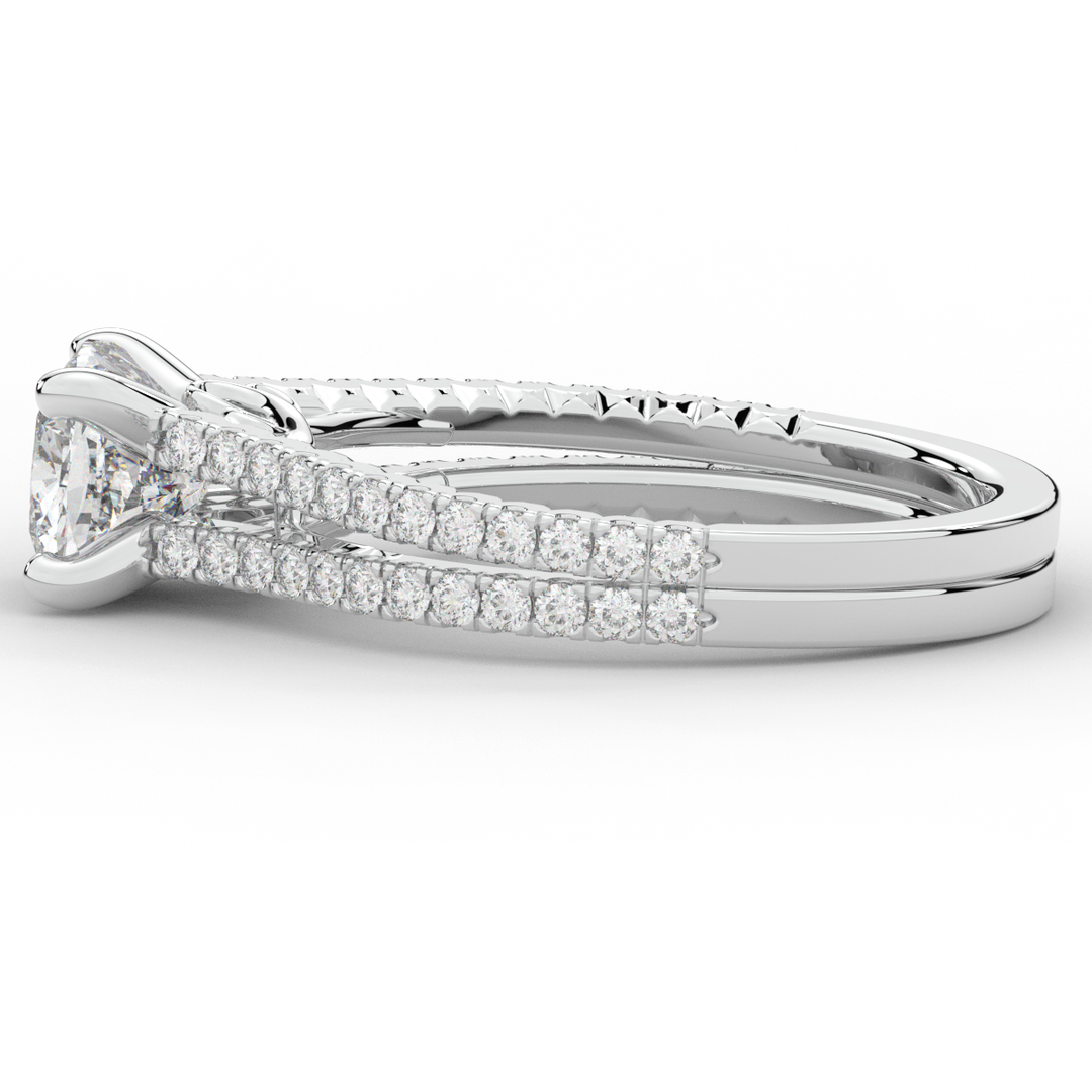 1.90CT.TW CUSHION LAB DIAMOND SOLITAIRE ENGAGEMENT RING - Nazarelle