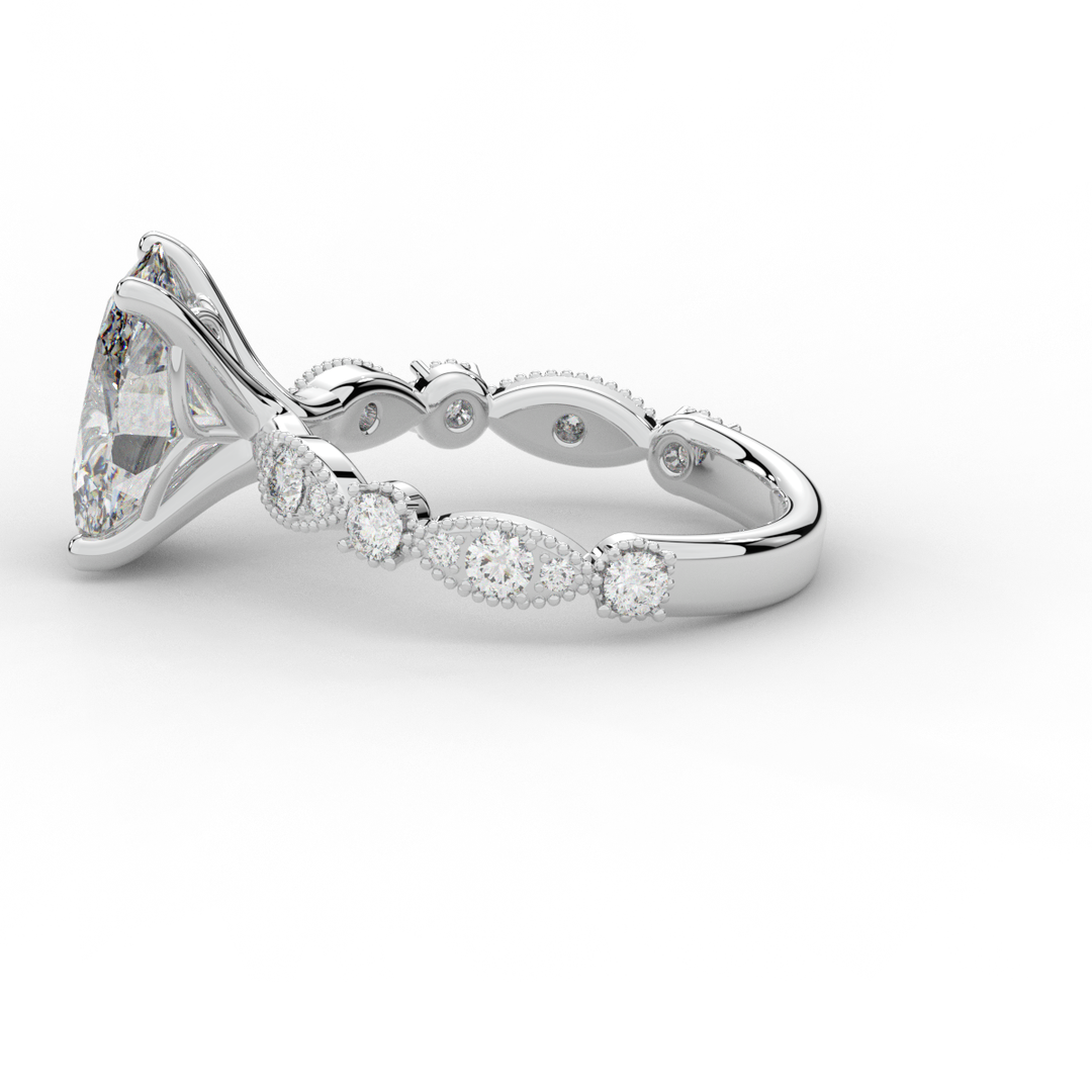 3.50CT.TW OVAL LAB DIAMOND SOLITAIRE ENGAGEMENT RING - Nazarelle