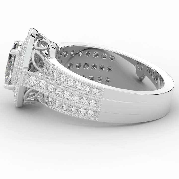1.80CT.TW OVAL LAB DIAMOND HALO ENGAGEMENT RING - Nazarelle