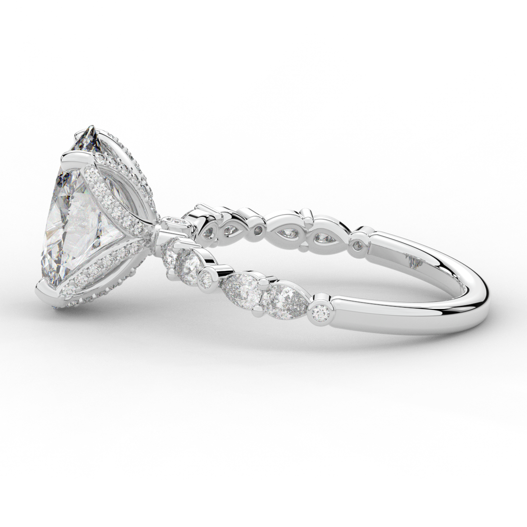 3.60CT.TW OVAL LAB DIAMOND SOLITAIRE ENGAGEMENT RING - Nazarelle