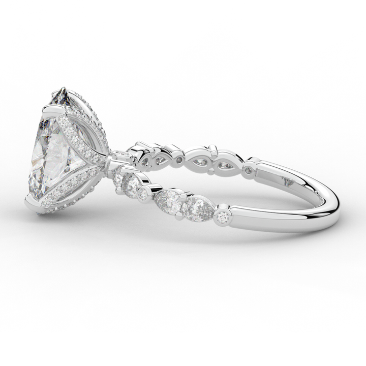 3.60CT.TW OVAL LAB DIAMOND SOLITAIRE ENGAGEMENT RING - Nazarelle