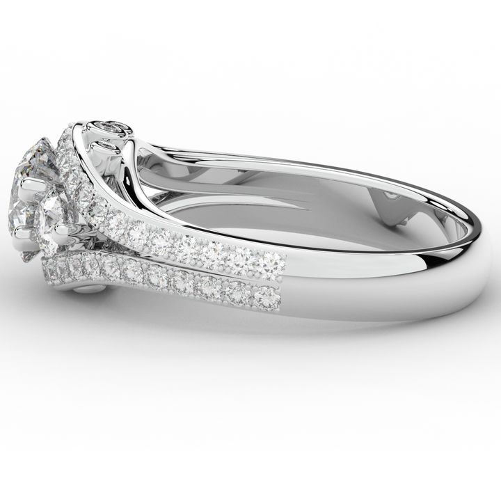 1.90CT.TW ROUND LAB DIAMOND THREE STONE ENGAGEMENT RING - Nazarelle