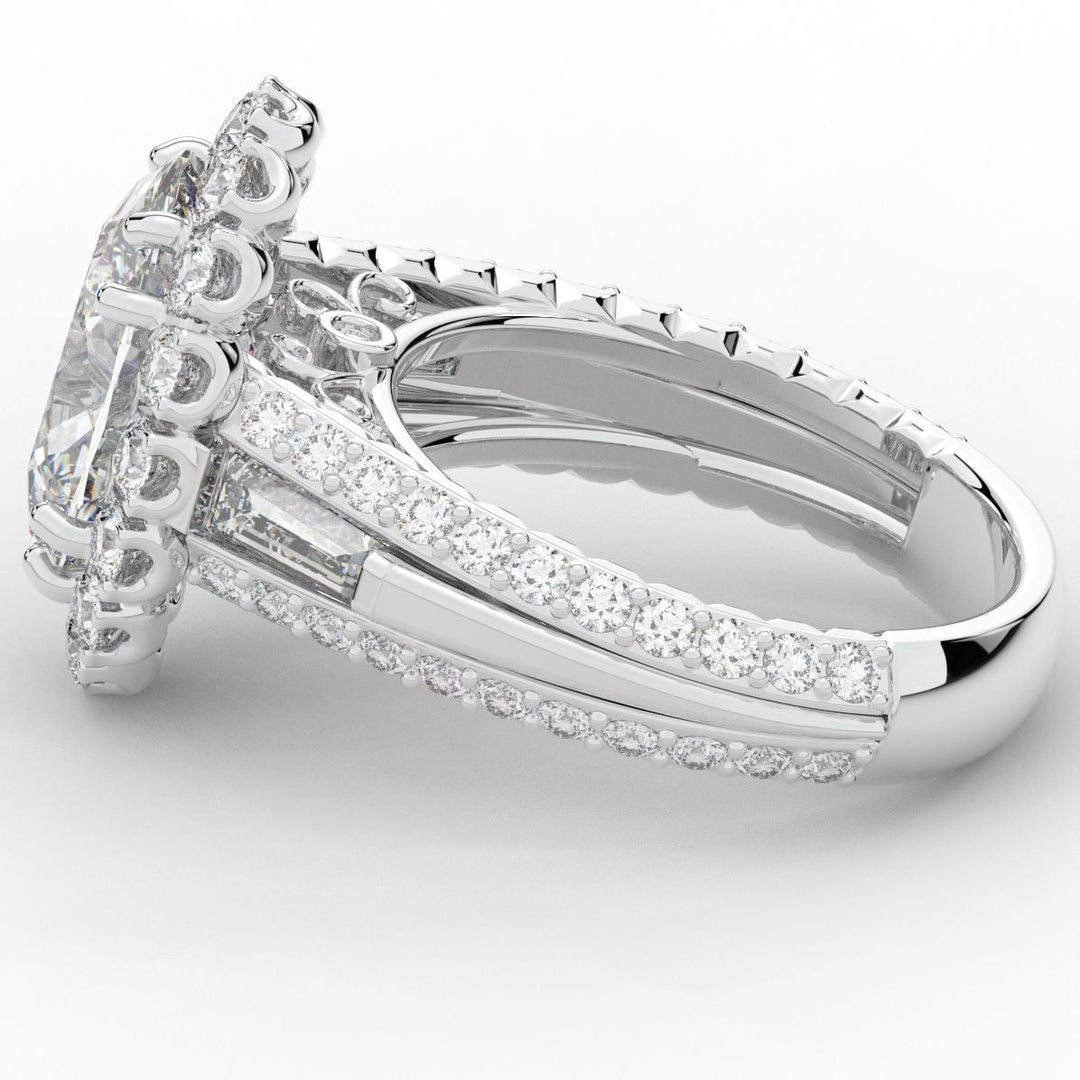 5.75CT.TW OVAL LAB DIAMOND HALO ENGAGEMENT RING - Nazarelle