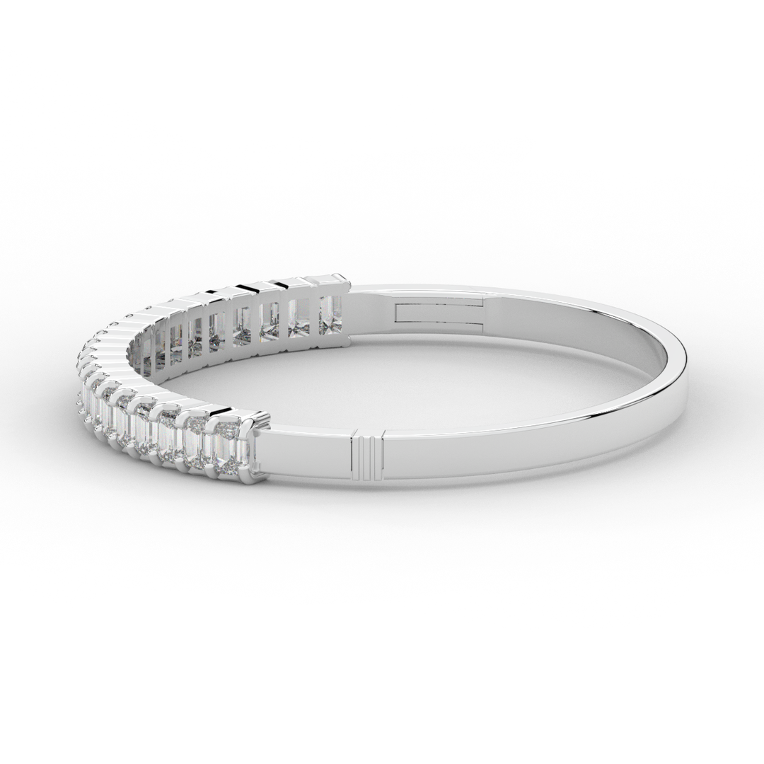 6.50CT.TW EMERALD CUT LAB DIAMOND BANGLE - Nazarelle