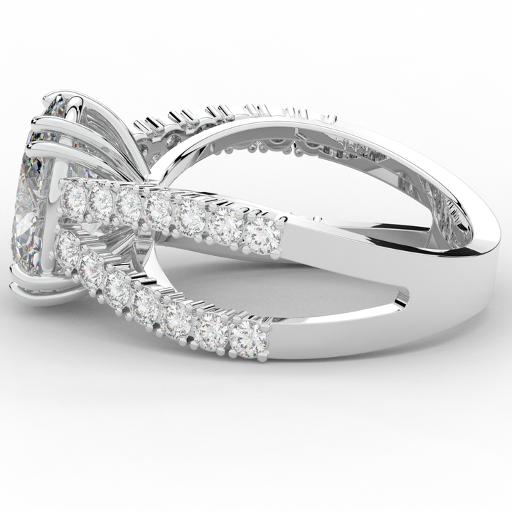 3.75CT.TW OVAL LAB DIAMOND SPLIT BAND ENGAGEMENT RING