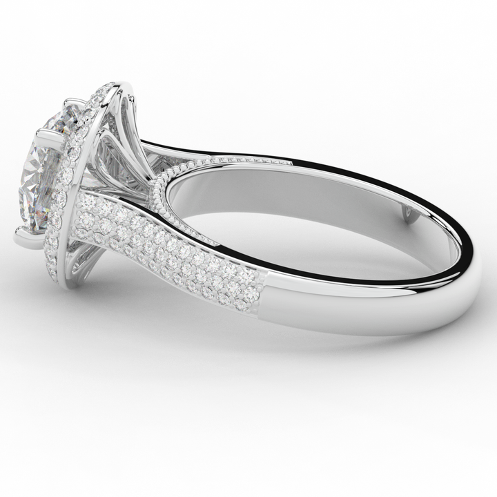 2.45CT.TW ROUND LAB DIAMOND HALO ENGAGEMENT RING - Nazarelle