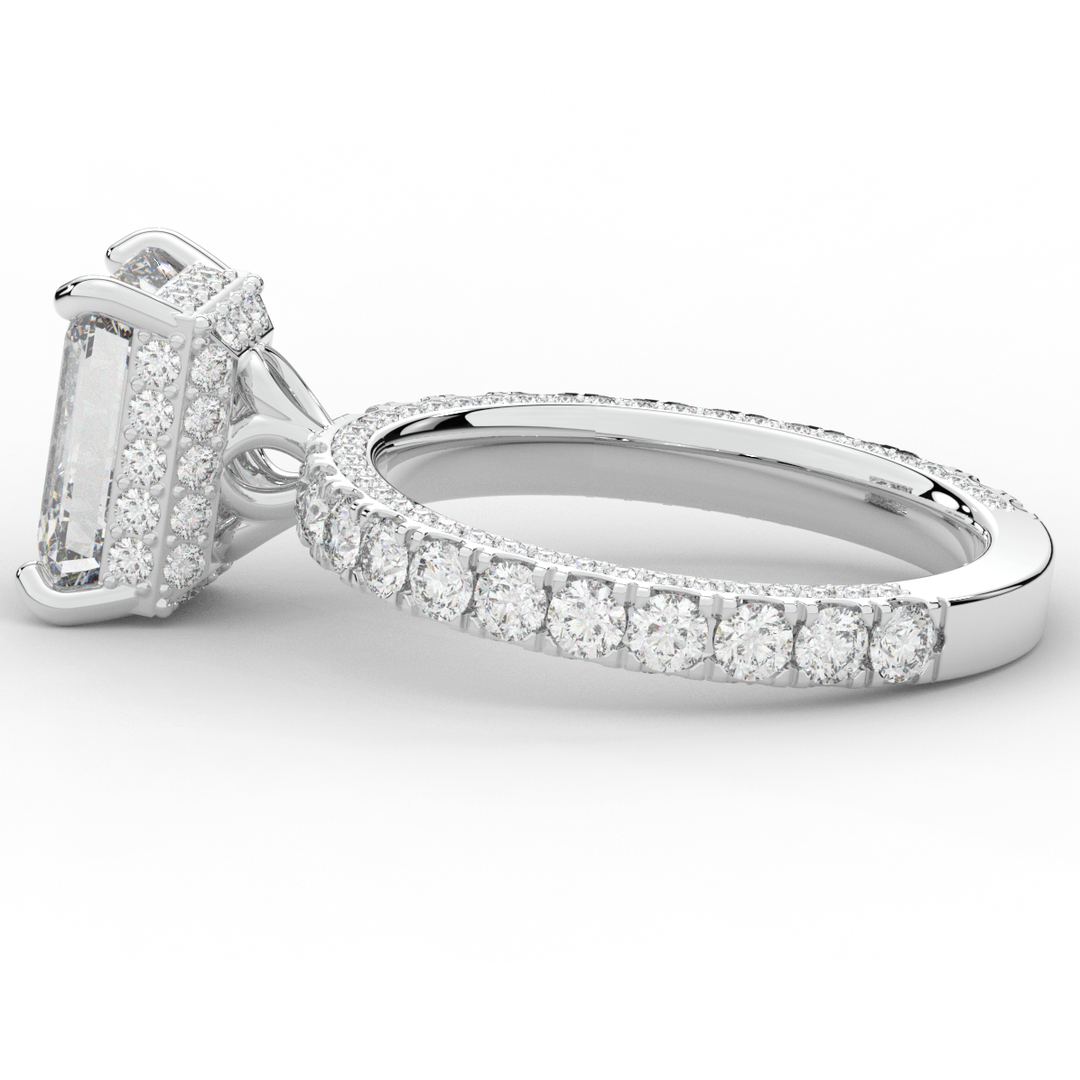 3.00CT.TW EMERALD CUT LAB DIAMOND ENGAGEMENT RING - Nazarelle