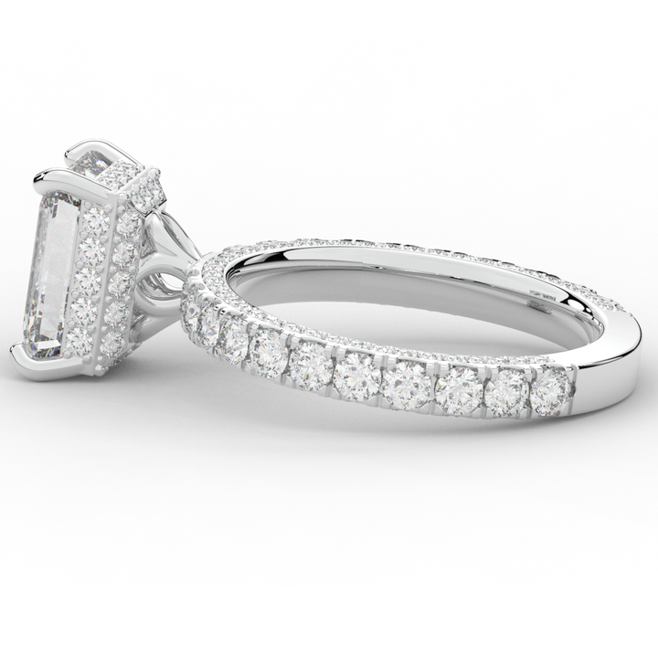 3.00CT.TW EMERALD CUT LAB DIAMOND ENGAGEMENT RING - Nazarelle