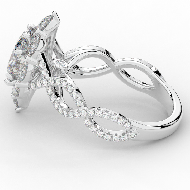 3.00CT.TW OVAL LAB DIAMOND HALO ENGAGEMENT RING - Nazarelle