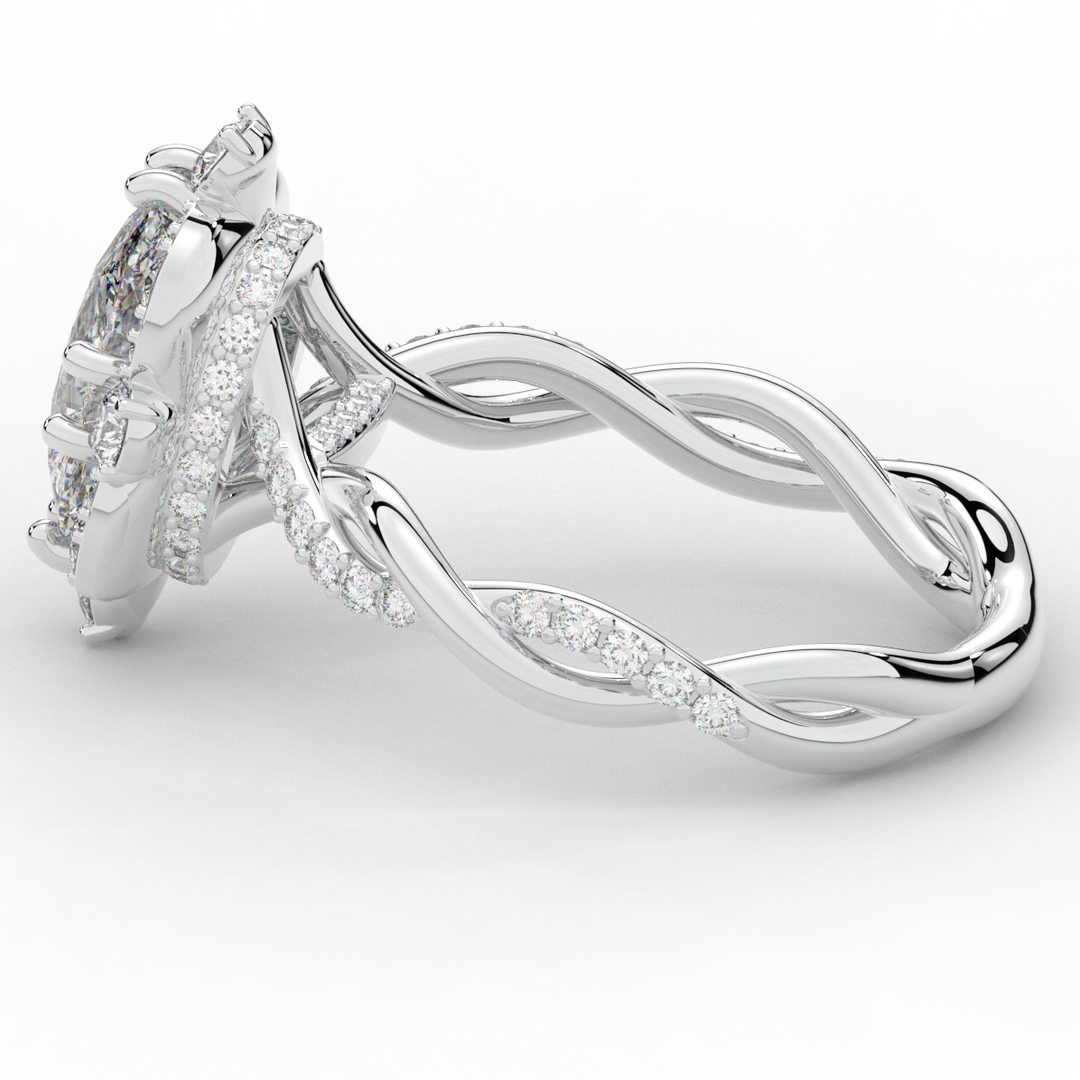 2.70CT.TW OVAL LAB DIAMOND HALO ENGAGEMENT RING - Nazarelle