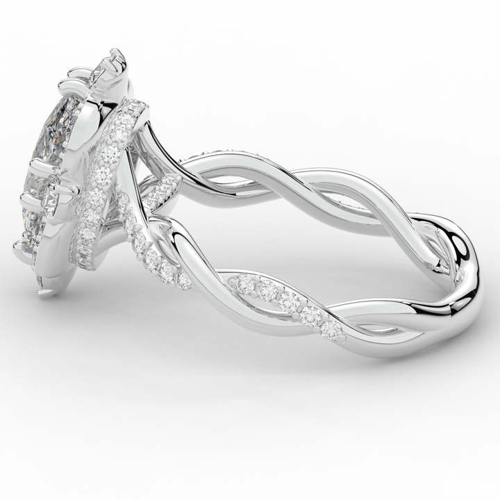 2.70CT.TW OVAL LAB DIAMOND HALO ENGAGEMENT RING - Nazarelle