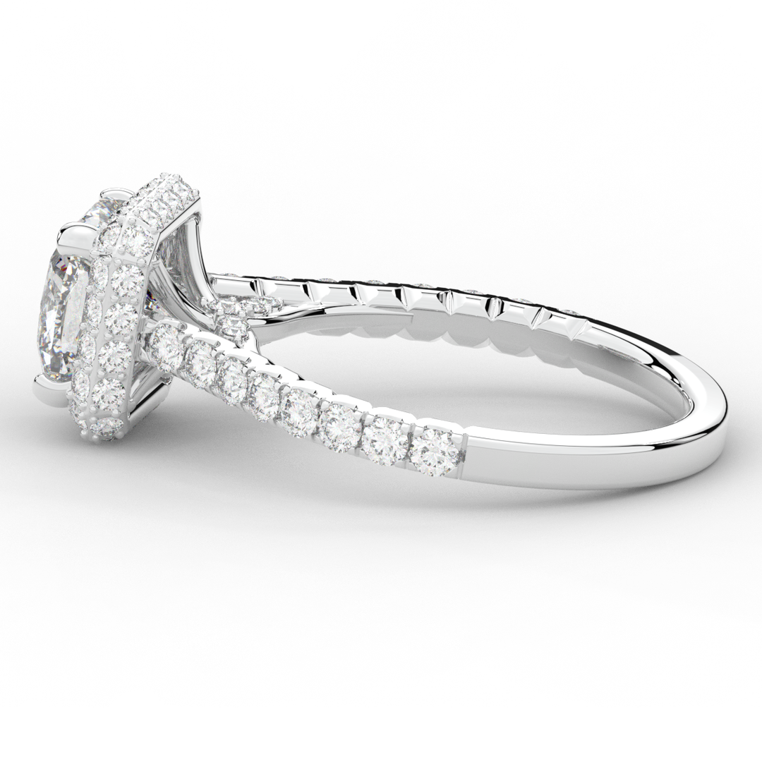 2.75CT.TW CUSHION LAB DIAMOND HALO ENGAGEMENT RING - Nazarelle