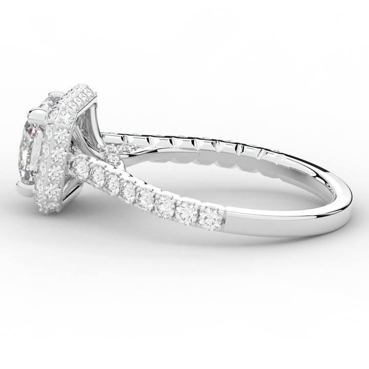 2.75CT.TW CUSHION LAB DIAMOND HALO ENGAGEMENT RING - Nazarelle