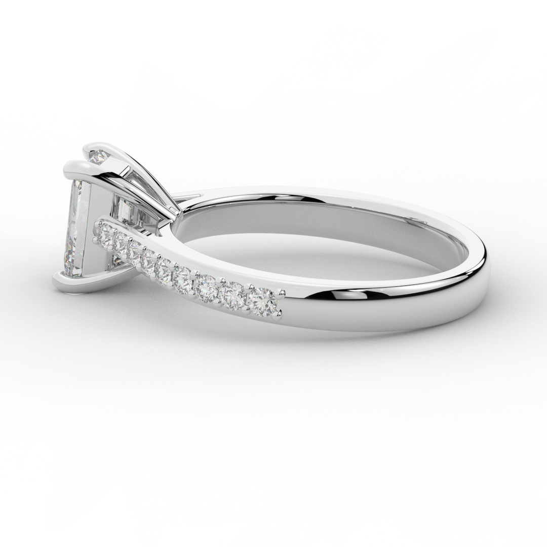 1.25CT.TW EMERALD CUT LAB DIAMOND SOLITAIRE ENGAGEMENT RING - Nazarelle