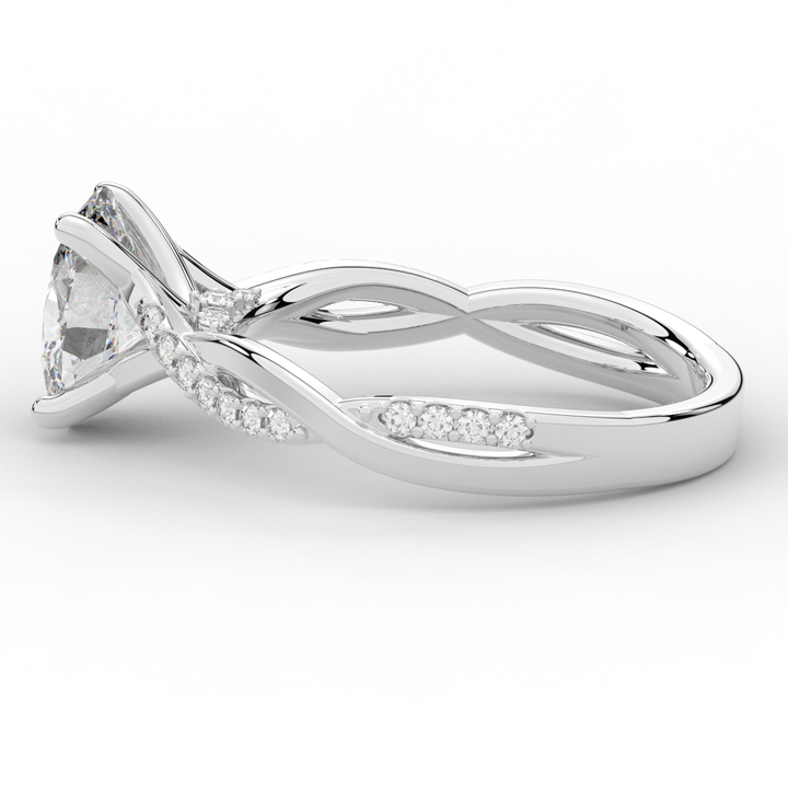 1.70CT.TW OVAL LAB DIAMOND TWIST BAND ENGAGEMENT RING - Nazarelle