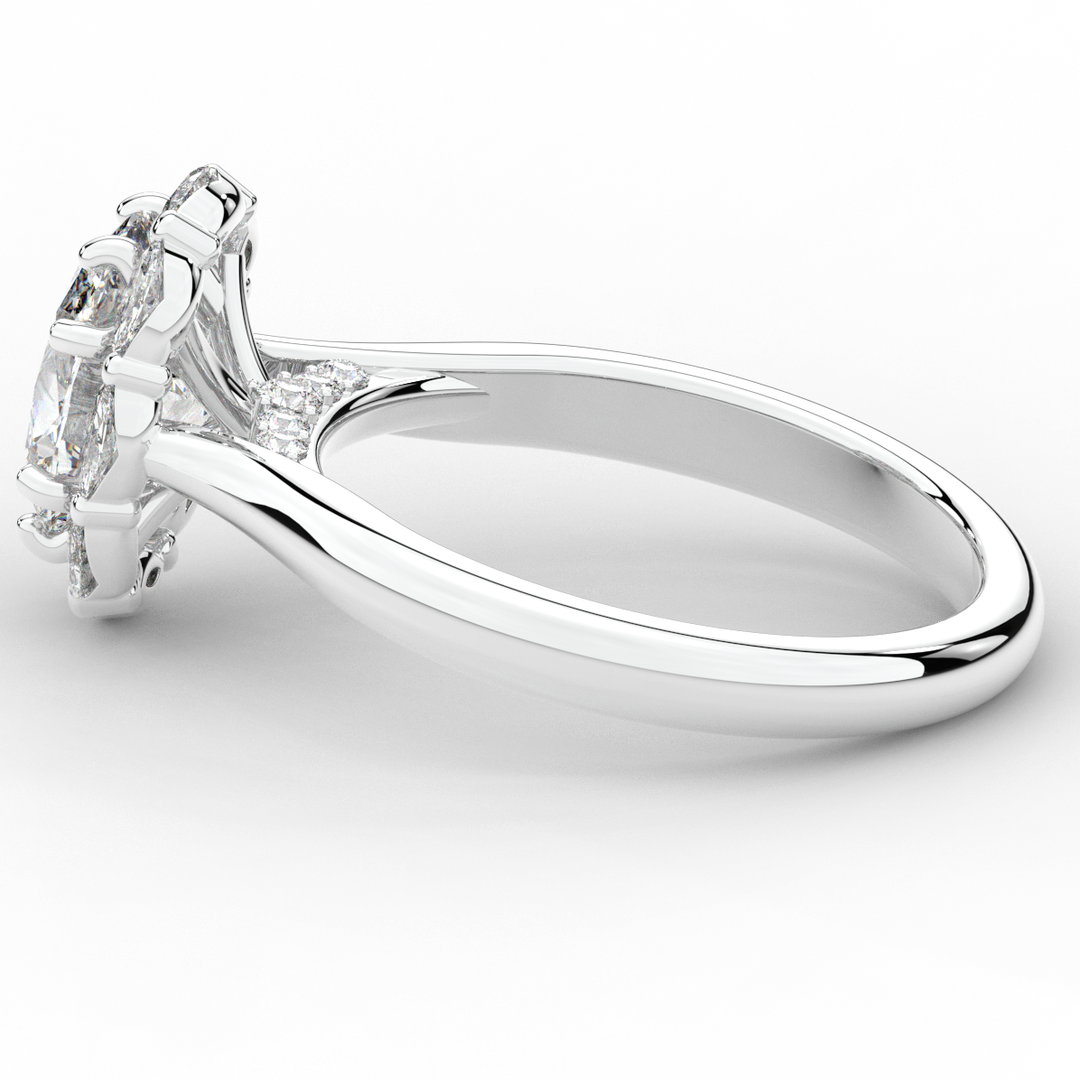1.90CT.TW OVAL LAB DIAMOND HALO ENGAGEMENT RING - Nazarelle