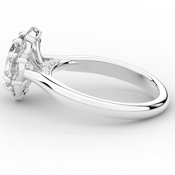 1.90CT.TW OVAL LAB DIAMOND HALO ENGAGEMENT RING - Nazarelle