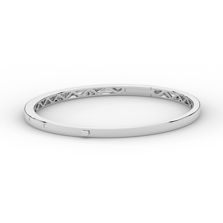0.15CT.TW ROUND LAB BEZEL SET DIAMOND BANGLE - Nazarelle