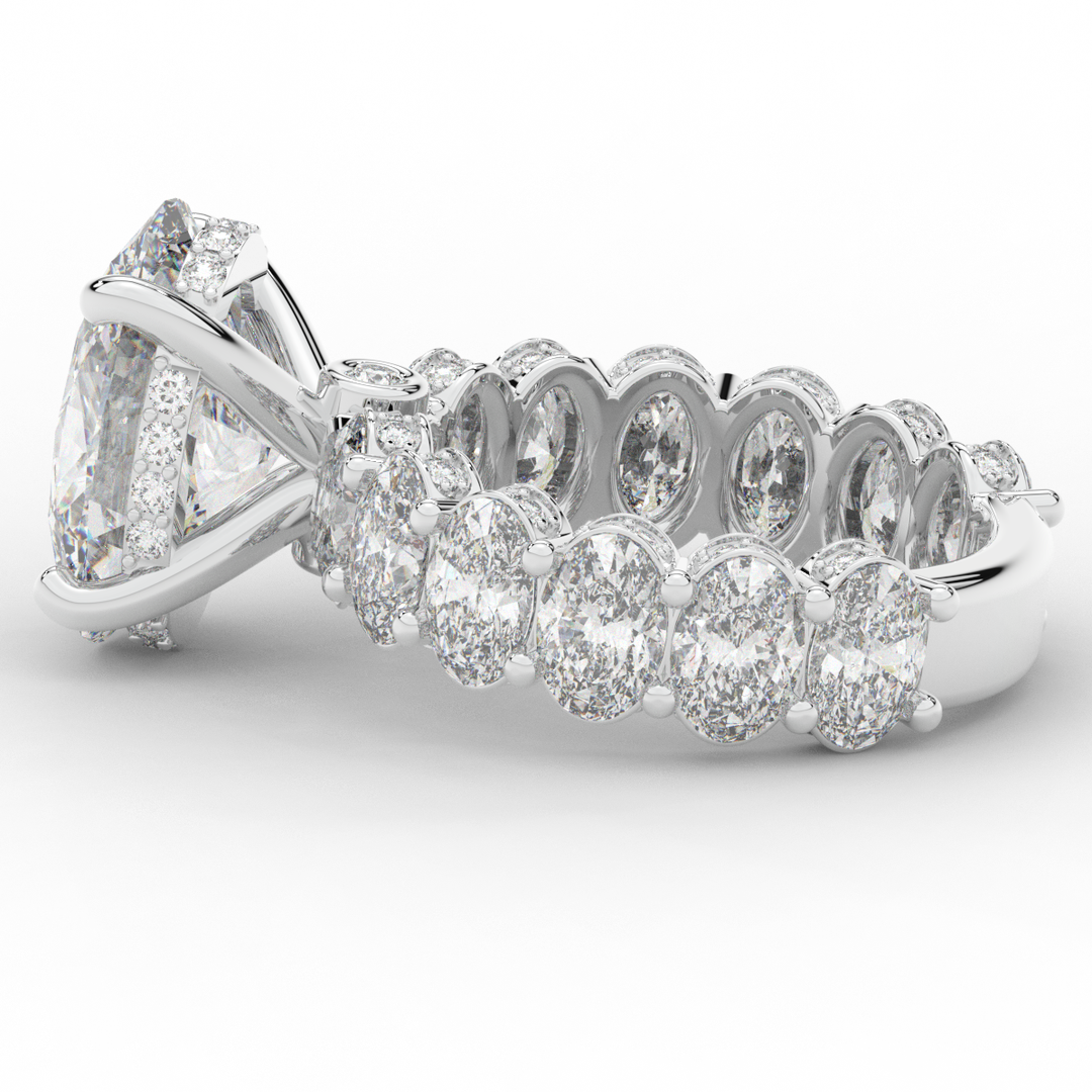 10.90CT.TW OVAL LAB DIAMOND SOLITAIRE ENGAGEMENT RING - Nazarelle