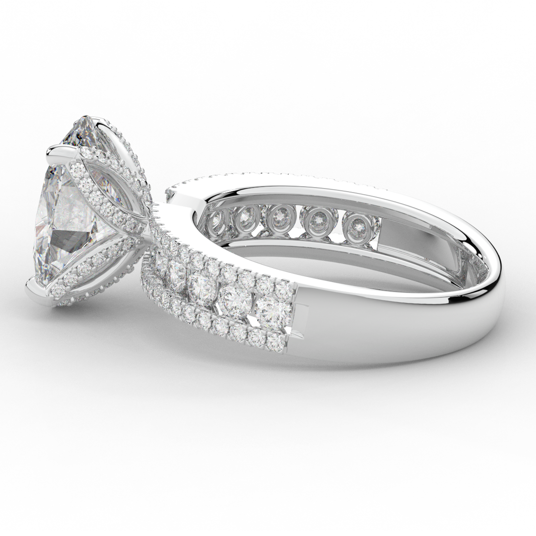 3.95CT.TW OVAL LAB DIAMOND SOLITAIRE ENGAGEMENT RING - Nazarelle