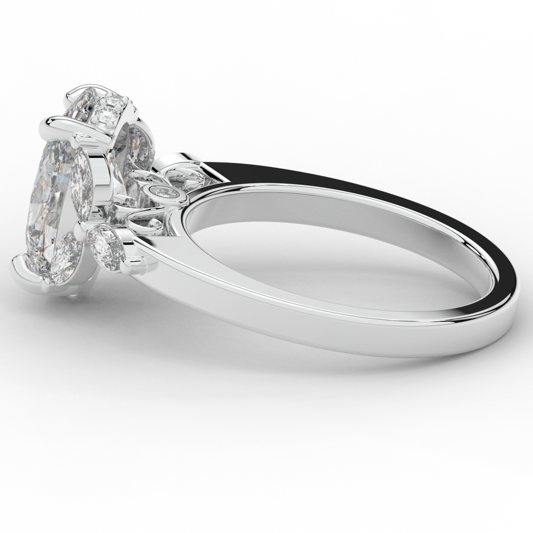 2.85CT.TW OVAL LAB DIAMOND ENGAGEMENT RING - Nazarelle