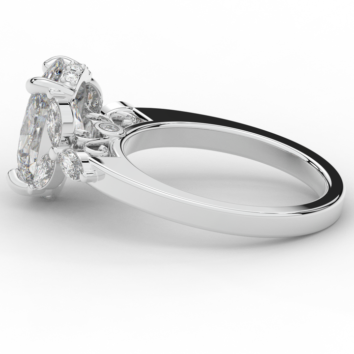 2.85CT.TW OVAL LAB DIAMOND ENGAGEMENT RING - Nazarelle