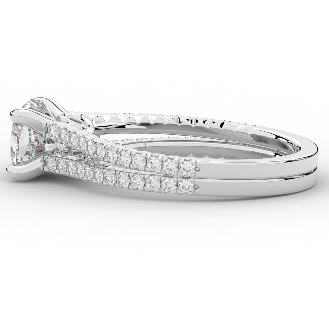 1.90CT.TW CUSHION LAB DIAMOND SOLITAIRE ENGAGEMENT RING - Nazarelle