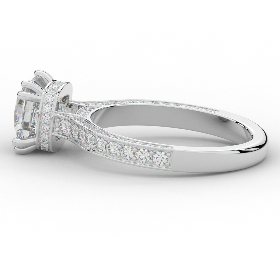 2.60CT.TW CUSHION LAB DIAMOND SOLITAIRE ENGAGEMENT RING - Nazarelle