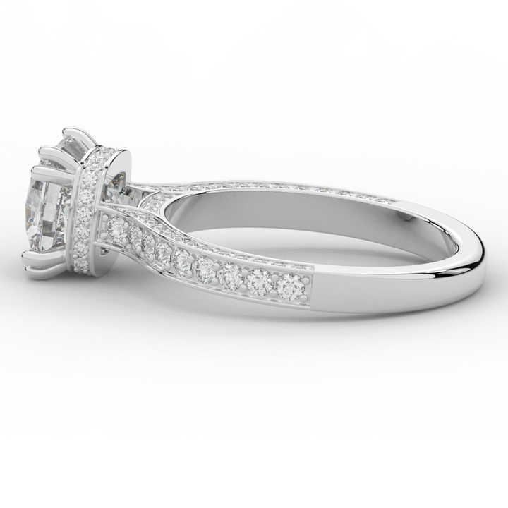 2.60CT.TW CUSHION LAB DIAMOND SOLITAIRE ENGAGEMENT RING - Nazarelle