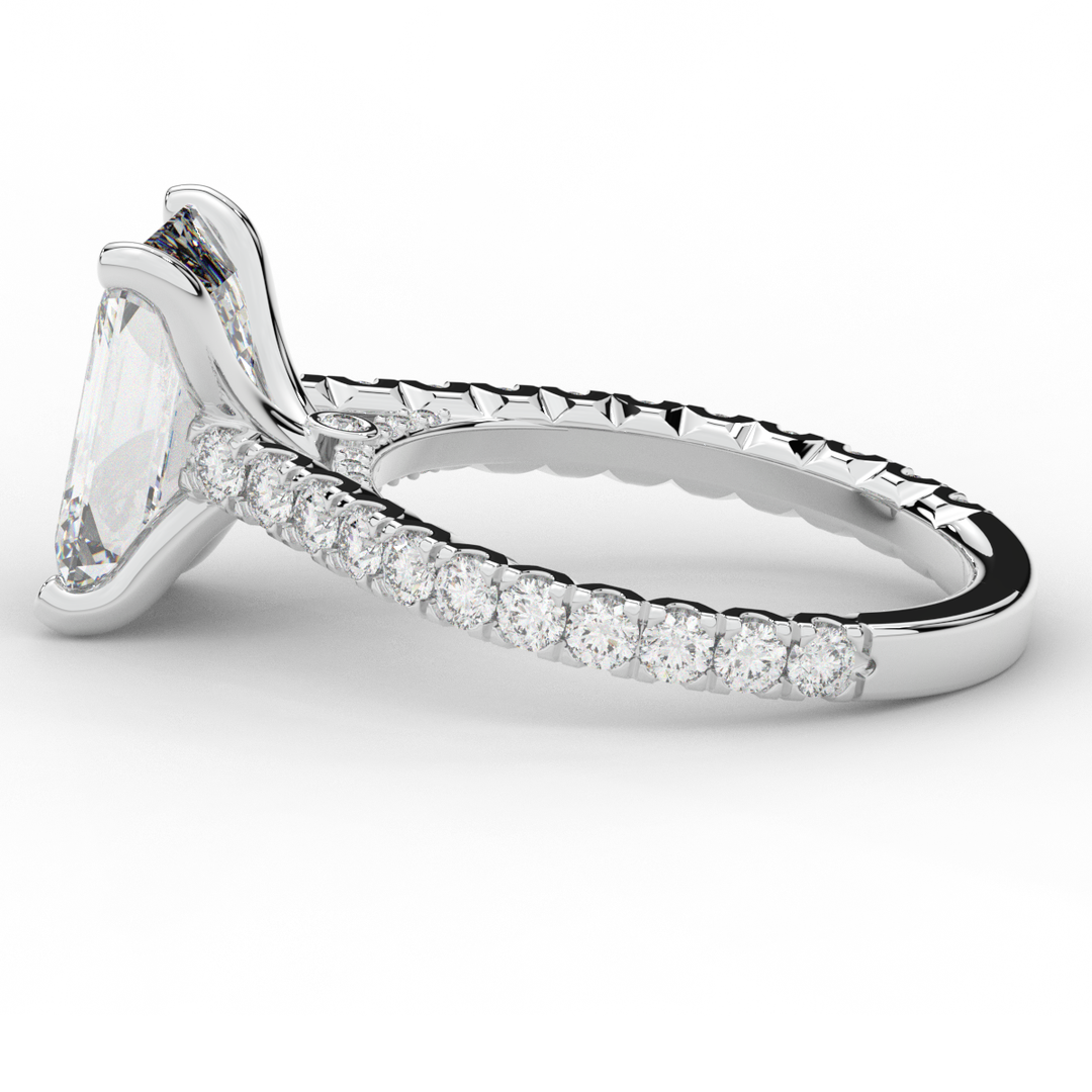 4.25CT.TW EMERALD CUT LAB DIAMOND SOLITAIRE ENGAGEMENT RING - Nazarelle