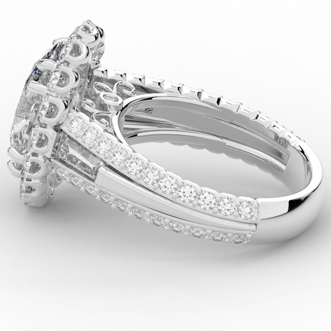 5.75CT.TW OVAL LAB DIAMOND HALO ENGAGEMENT RING - Nazarelle