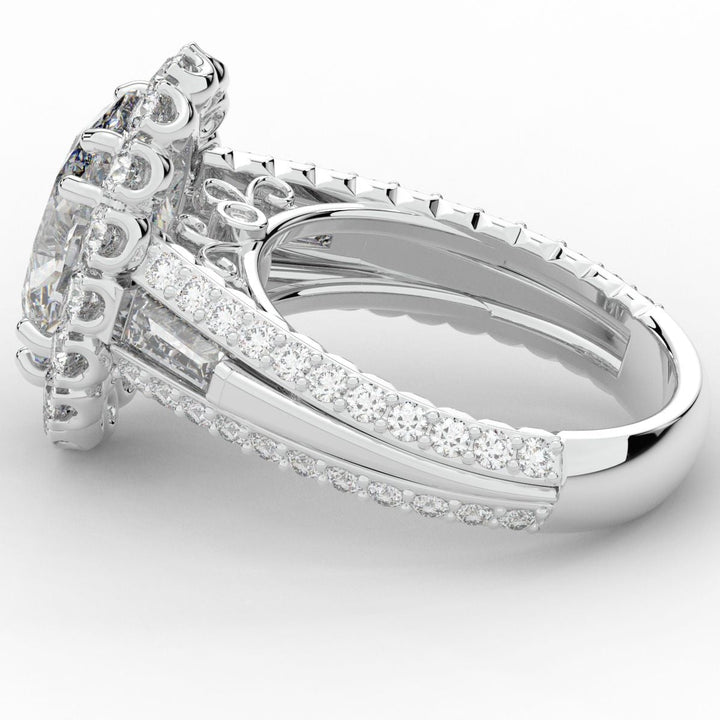 5.75CT.TW OVAL LAB DIAMOND HALO ENGAGEMENT RING - Nazarelle